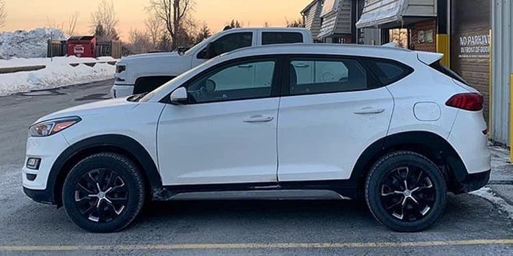 White SUV — before